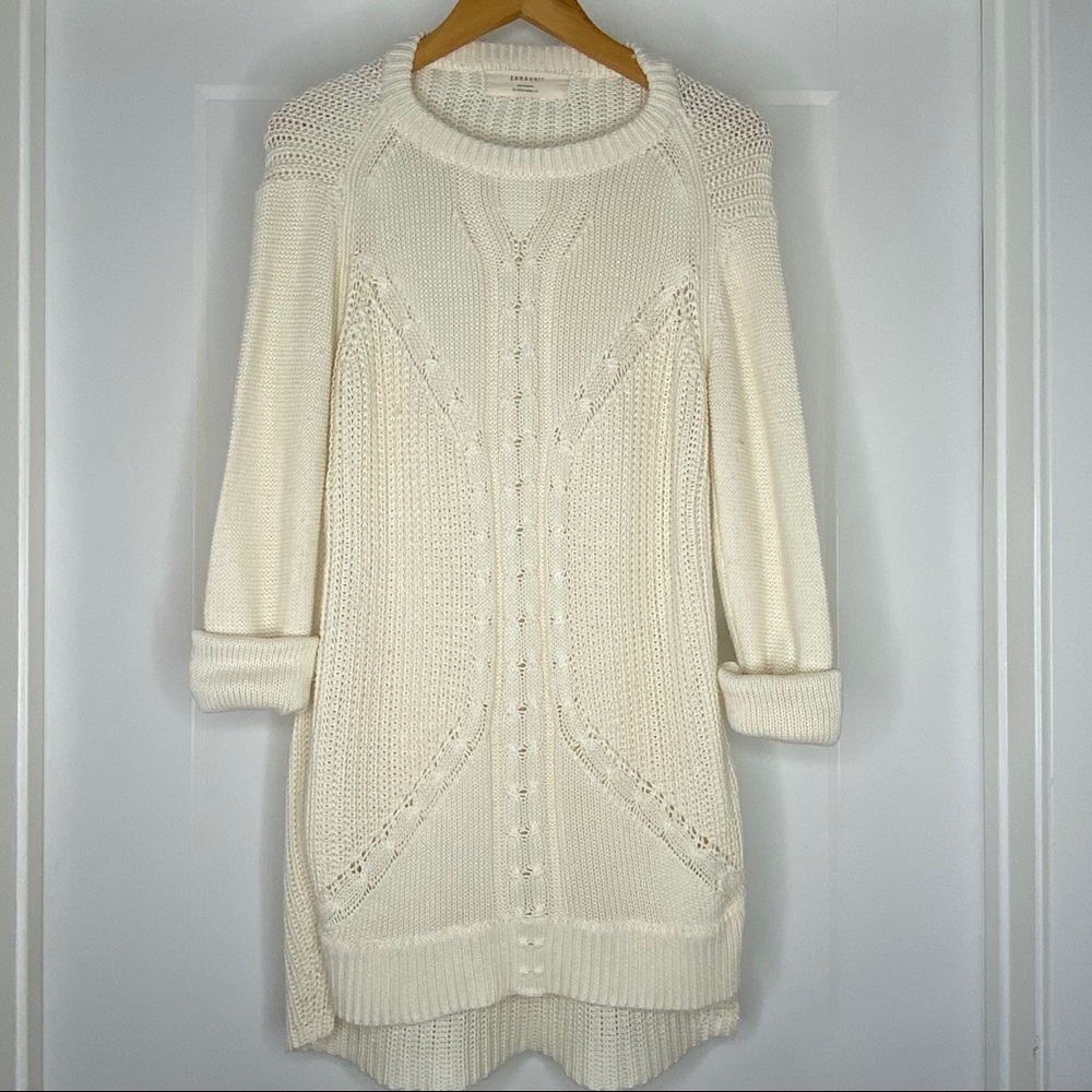 Zara Chunky Cable Knit Sweater Sz | Medium - Picture 7 of 7